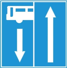 Biển số I.413a "Đường phía trước có làn đường dành cho ô tô khách"