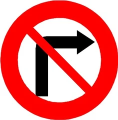 Biển số P.123b "Cấm rẽ phải"