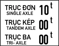 Biển số S.505c "Tải trọng trục hạn chế qua cầu"