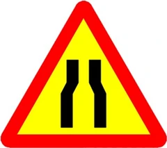 Biển số W.203a "Đường bị thu hẹp"