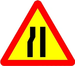 Biển số W.203b "Đường bị thu hẹp"